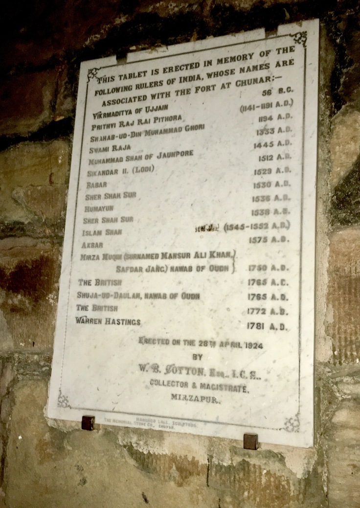 A history tablet of Chunar Fort